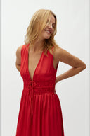 Marja-satijnen-jurk-rococco-red-MbyM-modelfoto-close-up-1