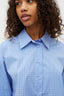 emele-geruite-blouse-ultramarine-check-mbym-model-vooraanzicht-2