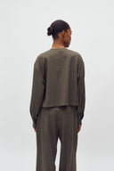 lican-blouse-deep-green-melange-mbym-model-achteraanzicht-1