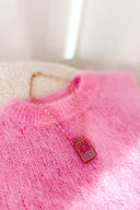 Kyla Lucky Bedel Halsketting Fuchsia