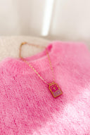 Kyla Lucky Bedel Halsketting Fuchsia