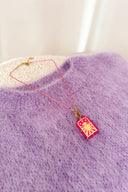 Khloe Hart Bedel Halsketting Fuchsia