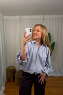 Emilia Gestreepte Cropped Hemd Blouse | Sweet Like You