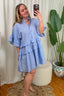Mélanie Gestreepte Ruffle Jurk