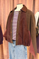 Leandro Patchwork Faux Leather Jacket | Adoré Paris