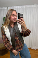 Cecile Reversible Faux Leather Teddy Gilet Vest