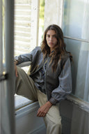 Cecile Reversible Faux Leather Teddy Gilet Vest