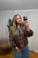 Cecile Reversible Faux Leather Teddy Gilet Vest