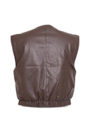 Cecile Reversible Faux Leather Teddy Gilet Vest