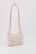 Celine Leather Chevron Shoulder Bag 