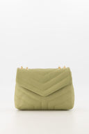 Celine Leather Chevron Shoulder Bag 