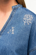 Donatelo Denim Jeans Blouse | Adoré Paris