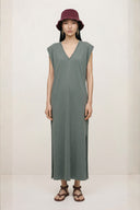 Evaluna Maxi V-Neck Dress | Adoré Paris