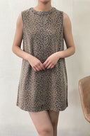 Leonie Mini Luipaard Denim Jeans Jurk