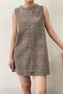 Leonie Mini Luipaard Denim Jeans Jurk