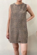 Leonie Mini Leopard Denim Jeans Dress