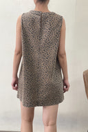 Leonie Mini Leopard Denim Jeans Dress