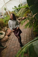 fire-nepleren-mini-rok-suncoo-paris-prune-bordeaux-lookfoto-vooraanzicht-4