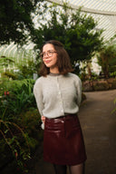 fire-nepleren-mini-rok-suncoo-paris-prune-bordeaux-lookfoto-vooraanzicht-5