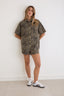Janne Leopard Denim Jeans Playsuit