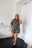 Janne Leopard Denim Jeans Playsuit