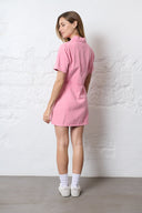 joye-denim-jeans-polo-jurk-fuchsia-sweet-like-you-modelfoto-achteraanzicht-1