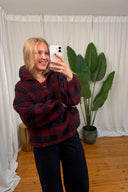 Aureline Geruite Teddy Rits Sweater  | Sweet Like You