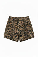 Sohan Luipaard Denim Jeans Short | Sweet Like You