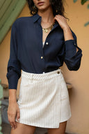Jadene Gestreepte Denim Jeans Broekrok Short  | Sweet Like You