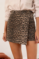 Jadene Luipaard Denim Jeans Broekrok