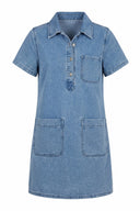 Ricci Mini Denim Jeans Polo Dress | Sweet Like You
