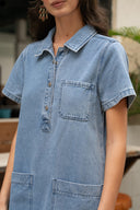 Ricci Mini Denim Jeans Polo Dress | Sweet Like You