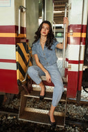 Lucile Denim Jeans Shirt Blouse | Sweet Like You