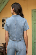 Lucile Denim Jeans Shirt Blouse | Sweet Like You