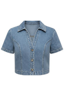 Lucile Denim Jeans Shirt Blouse | Sweet Like You