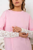 Tosca Effen Korte Mouw T-Shirt Kant