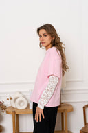 Tosca Effen Korte Mouw T-Shirt Kant