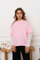 Tosca Effen Korte Mouw T-Shirt Kant