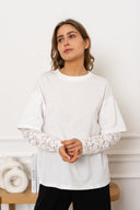 Tosca Effen Korte Mouw T-Shirt Kant