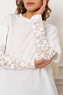 Tosca Effen Korte Mouw T-Shirt Kant