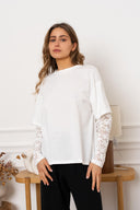 Tosca Effen Korte Mouw T-Shirt Kant