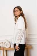 Tosca Effen Korte Mouw T-Shirt Kant