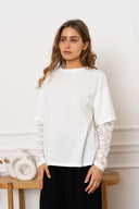 Tosca Effen Korte Mouw T-Shirt Kant