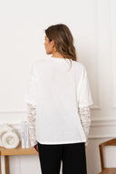 Tosca Effen Korte Mouw T-Shirt Kant