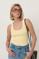 Tess Gebreide Effen Tanktop