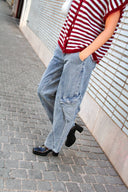 Timeo Cargo Denim Jeans Broek | Adoré Paris