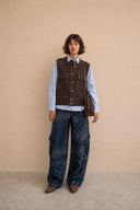 timeo-bandana-cargo-denim-jeans-broek-navy-adoré-paris-modelfoto-vooraanzicht-2
