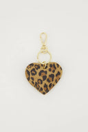 Pipsa Heart Keychain Suede Leopard