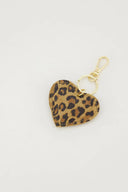 Pipsa Heart Keychain Suede Leopard