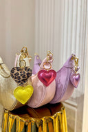 Pipsa Heart Keychain Suede Leopard